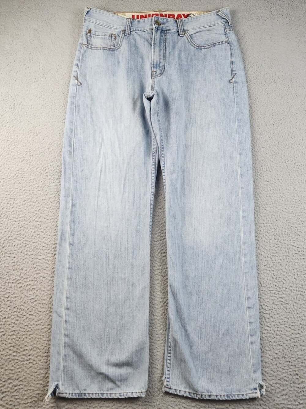 Vintage Jeans Men's 34x32 Blue Y2K Denim Boot Cut Light Wash Pants Unionbay